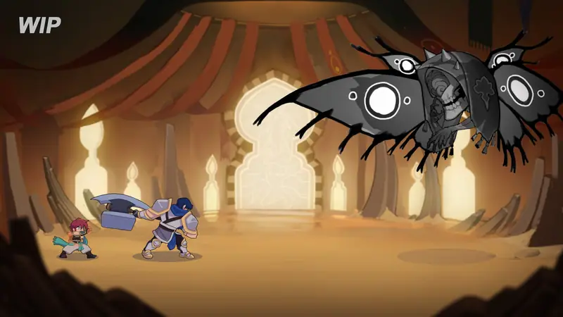 Boss fight in the desert hall